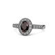 1 - Olea Oval Cut Red Garnet and Diamond Engagement Ring 