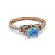 3 - Katelle Desire Blue Topaz and Diamond Engagement Ring 