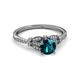 3 - Katelle Desire Blue and White Diamond Engagement Ring 