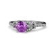 1 - Katelle Desire Amethyst and Diamond Engagement Ring 