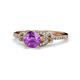 1 - Katelle Desire Amethyst and Diamond Engagement Ring 