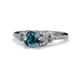 1 - Katelle Desire Blue and White Diamond Engagement Ring 