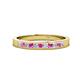 1 - Aaryn 2.00 mm Pink Sapphire and Diamond 11 Stone Wedding Band 