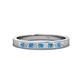 1 - Aaryn 2.00 mm Blue Topaz and Diamond 11 Stone Wedding Band 