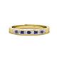 1 - Aaryn 2.00 mm Iolite and Diamond 11 Stone Wedding Band 