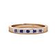1 - Aaryn 2.00 mm Iolite and Diamond 11 Stone Wedding Band 