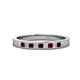 1 - Aaryn 2.00 mm Red Garnet and Diamond 11 Stone Wedding Band 