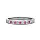 1 - Aaryn 2.00 mm Pink Tourmaline and Diamond 11 Stone Wedding Band 