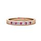 1 - Aaryn 2.00 mm Pink Tourmaline and Diamond 11 Stone Wedding Band 