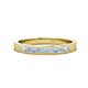 1 - Aaryn 2.00 mm Aquamarine and Diamond 11 Stone Wedding Band 