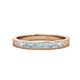 1 - Aaryn 2.00 mm Aquamarine and Diamond 11 Stone Wedding Band 