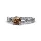 1 - Senna Desire Smoky Quartz and Diamond Engagement Ring 