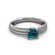 3 - Kelis Desire Blue and White Diamond Engagement Ring 