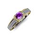 4 - Anya Desire Amethyst and Diamond Engagement Ring 