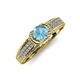 4 - Anya Desire Blue Topaz and Diamond Engagement Ring 