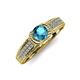 4 - Anya Desire London Blue Topaz and Diamond Engagement Ring 