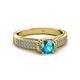 3 - Anya Desire London Blue Topaz and Diamond Engagement Ring 