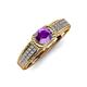 4 - Anya Desire Amethyst and Diamond Engagement Ring 
