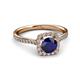 3 - Anne Desire Blue Sapphire and Diamond Halo Engagement Ring  