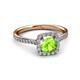 3 - Anne Desire Peridot and Diamond Two Tone Halo Engagement Ring  