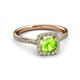 3 - Anne Desire Peridot and Diamond Two Tone Halo Engagement Ring  