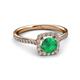 3 - Anne Desire Emerald and Diamond Halo Engagement Ring  