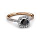 3 - Anne Desire Black and White Diamond Two Tone Halo Engagement Ring  