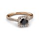 3 - Anne Desire Black and White Diamond Halo Engagement Ring  
