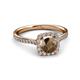 3 - Anne Desire Smoky Quartz and Diamond Halo Engagement Ring  