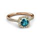 3 - Anne Desire London Blue Topaz and Diamond Two Tone Halo Engagement Ring  