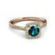 3 - Anne Desire Blue and White Diamond Two Tone Halo Engagement Ring  