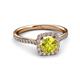 3 - Anne Desire Yellow and White Diamond Halo Engagement Ring  
