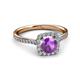 3 - Anne Desire Amethyst and Diamond Halo Engagement Ring  