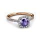 3 - Anne Desire Iolite and Diamond Halo Engagement Ring  