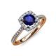 1 - Anne Desire Blue Sapphire and Diamond Two Tone Halo Engagement Ring  