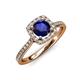 1 - Anne Desire Blue Sapphire and Diamond Halo Engagement Ring  