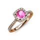1 - Anne Desire Pink Sapphire and Diamond Halo Engagement Ring  
