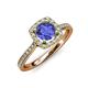 1 - Anne Desire Tanzanite and Diamond Two Tone Halo Engagement Ring  
