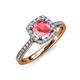 1 - Anne Desire Pink Tourmaline and Diamond Two Tone Halo Engagement Ring  