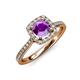 1 - Anne Desire Amethyst and Diamond Halo Engagement Ring  