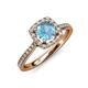 1 - Anne Desire Blue Topaz and Diamond Halo Engagement Ring  