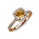1 - Anne Desire Citrine and Diamond Halo Engagement Ring  