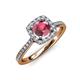 1 - Anne Desire Rhodolite Garnet and Diamond Two Tone Halo Engagement Ring  