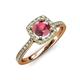 1 - Anne Desire Rhodolite Garnet and Diamond Two Tone Halo Engagement Ring  