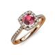 1 - Anne Desire Rhodolite Garnet and Diamond Halo Engagement Ring  