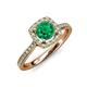 1 - Anne Desire Emerald and Diamond Two Tone Halo Engagement Ring  