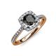 1 - Anne Desire Black and White Diamond Two Tone Halo Engagement Ring  