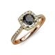 1 - Anne Desire Black and White Diamond Two Tone Halo Engagement Ring  