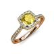 1 - Anne Desire Yellow Sapphire and Diamond Two Tone Halo Engagement Ring  
