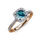 1 - Anne Desire London Blue Topaz and Diamond Two Tone Halo Engagement Ring  